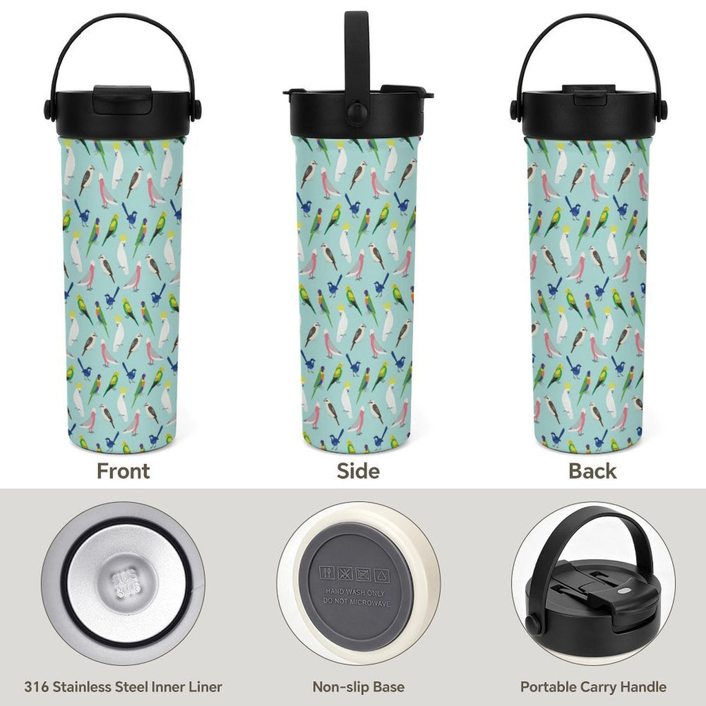 Australian Birds 20oz Tea Tumbler with Carry Handle