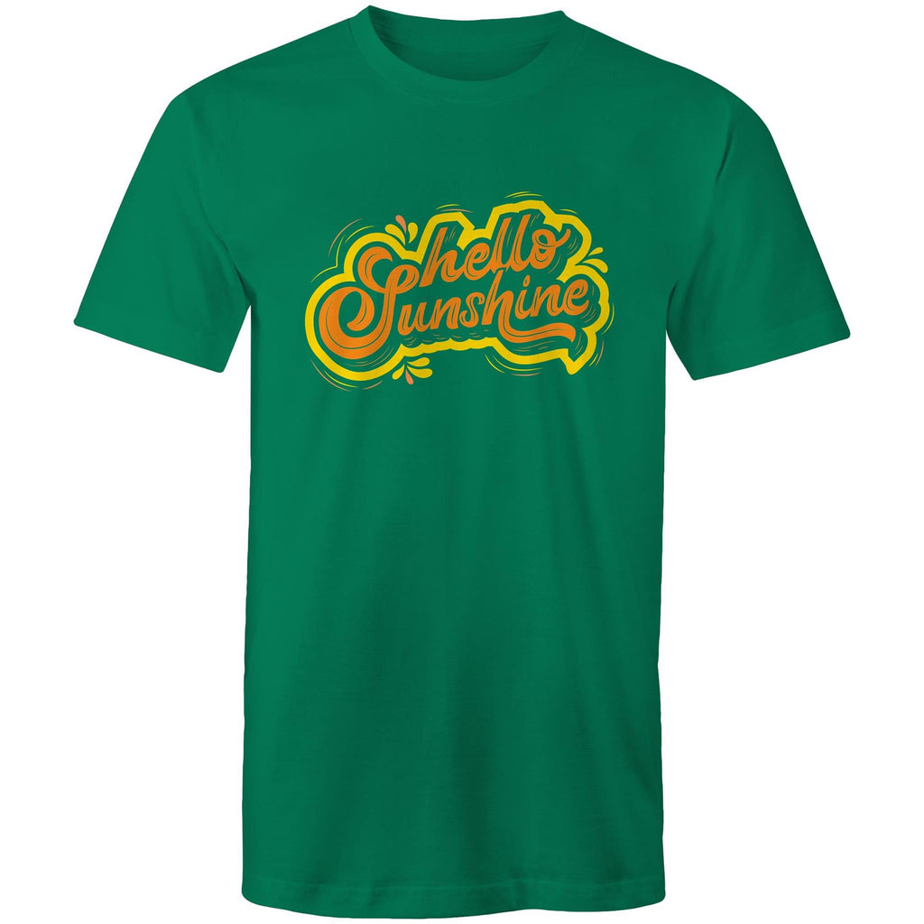 Hello Sunshine - Mens T-Shirt Kelly Green Mens T-shirt Printed In Australia Summer