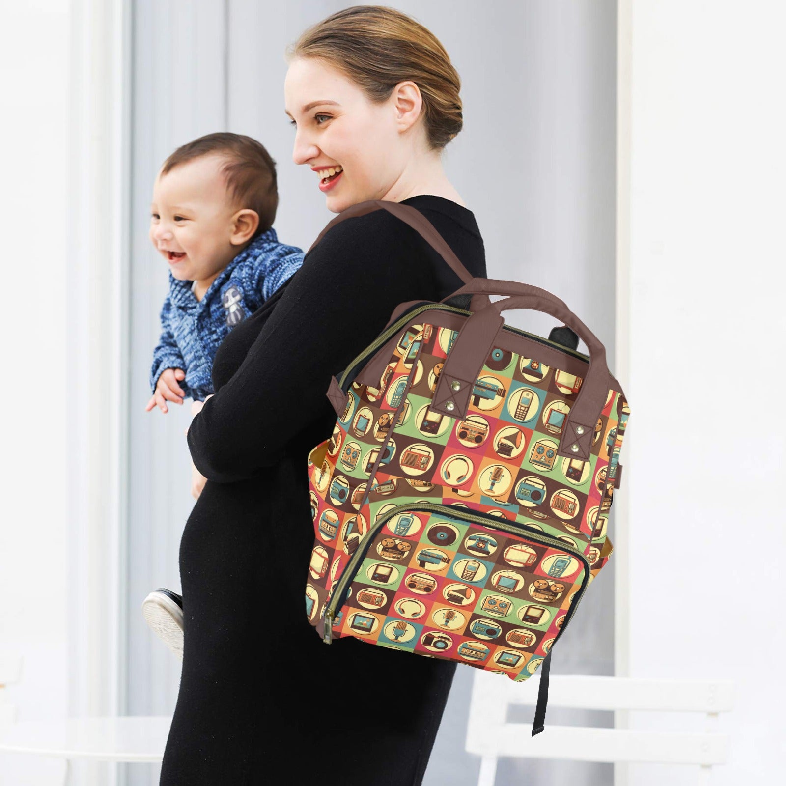 Retro Life - Multi-Function Backpack, Nappy / Diaper Bag