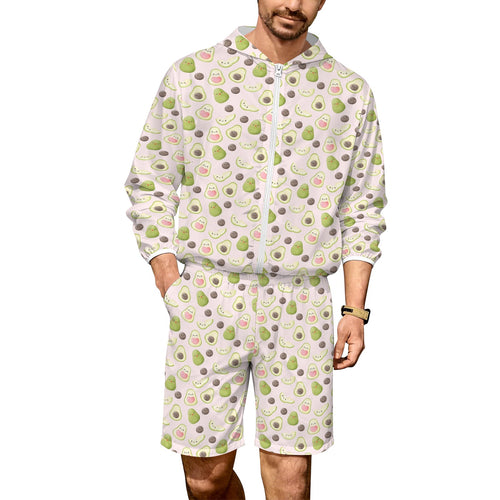 Avocado Love Men's Lightweight Sun Hoodie & Shorts Set 4XL Men's Lightweight Sun Hoodie & Shorts Food Printed Offshore