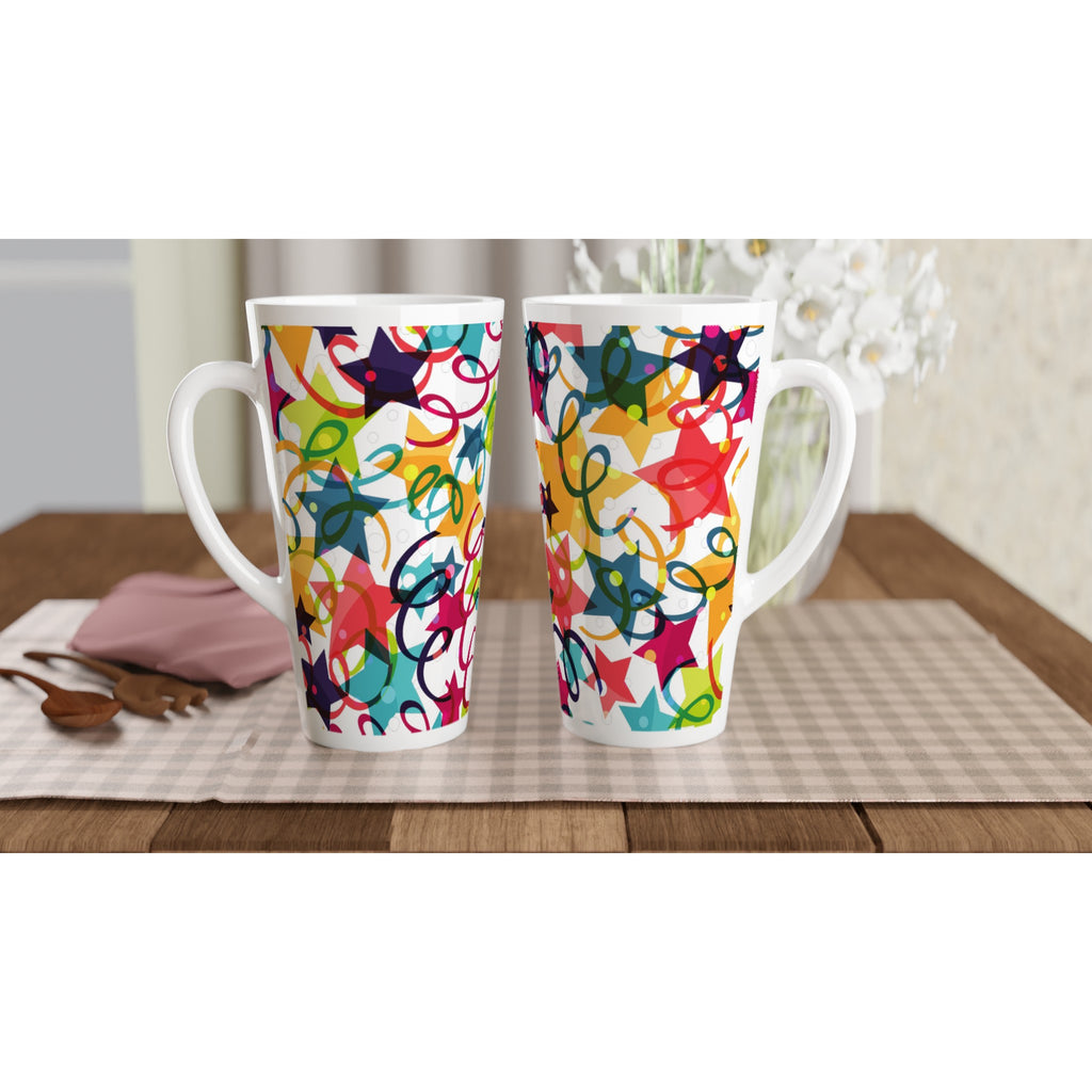 Celebration - White Latte 17oz Ceramic Mug Latte Mug Globally Fulfilled