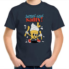 Sweet And Salty, Ice Cream And Fries - Kids Youth T-Shirt Navy Kids Youth T-shirt Food Printed In Australia