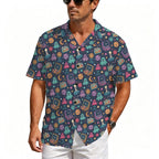Space Arcade Men's Crinkle Hawaiian Shirt