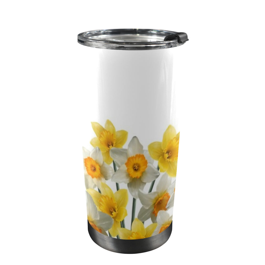 Daffodils - 20oz Mobile Tumbler with Lid (Black Lock) One Size 20oz Travel Mug Plants Printed Offshore