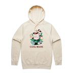 Cool Beans, Coffee - Mens Hoodie Ecru Mens Hoodie Coffee Printed In Australia