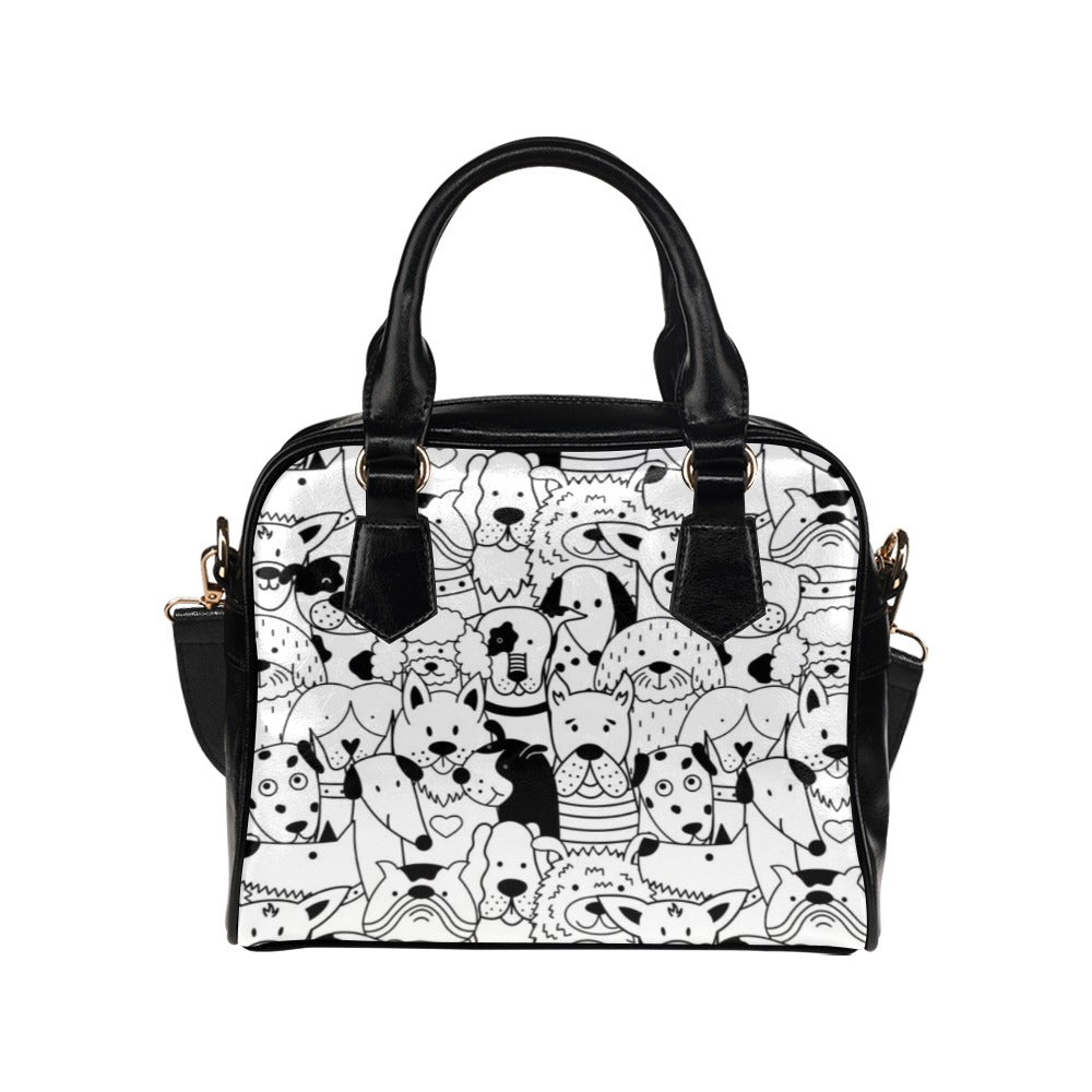 Black And White Dogs - Shoulder Handbag (Model 1634) One size Shoulder Handbags (1634)