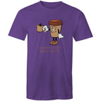 Even My Coffee Needs Coffee - Mens T-Shirt Purple Mens T-shirt Coffee Printed In Australia