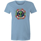 Believe In Yourself, Alien - Womens T-shirt Carolina Blue Womens T-shirt Motivation Positivity Printed In Australia Sci Fi