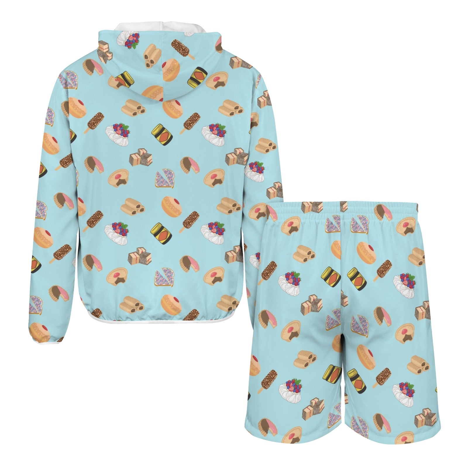Classic Aussie Food Icons Men's Lightweight Sun Hoodie & Shorts Set
