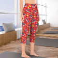 Comic Book Red Women's High Waist Pocket Capri Yoga Leggings Women's High Waist Capri Yoga Leggings comic Printed Offshore