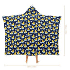 Rubber Ducks On Dark Kids Hooded Blanket 100cm x 130cm