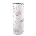 Pink Flamingos 20oz Tall Skinny Tumbler with Lid and Straw