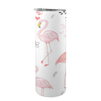 Pink Flamingos 20oz Tall Skinny Tumbler with Lid and Straw