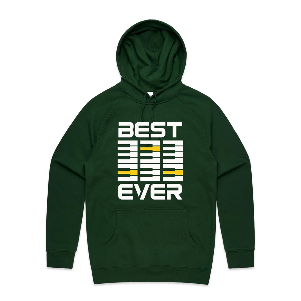 Best Dad Ever, Piano Keyboard - Mens Hoodie Forest Green Mens Hoodie Dad Music Printed In Australia