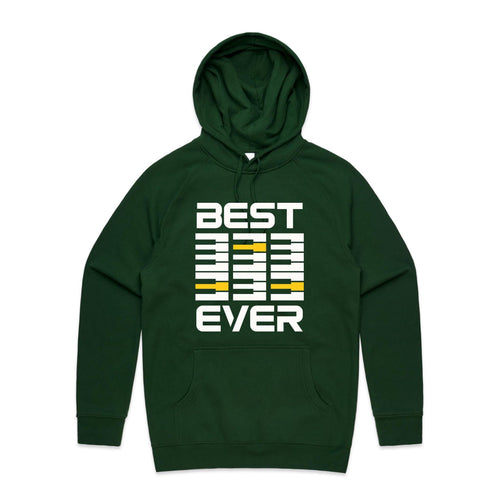 Best Dad Ever, Piano Keyboard - Mens Hoodie Forest Green Mens Hoodie Dad Music Printed In Australia