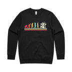 Drummer Evolution - AS Colour Stencil Crew Sweatshirt Black Sweatshirt Music Printed In Australia