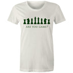 Are You Game, Chess - Womens T-shirt Natural Womens T-shirt Chess Games Printed In Australia