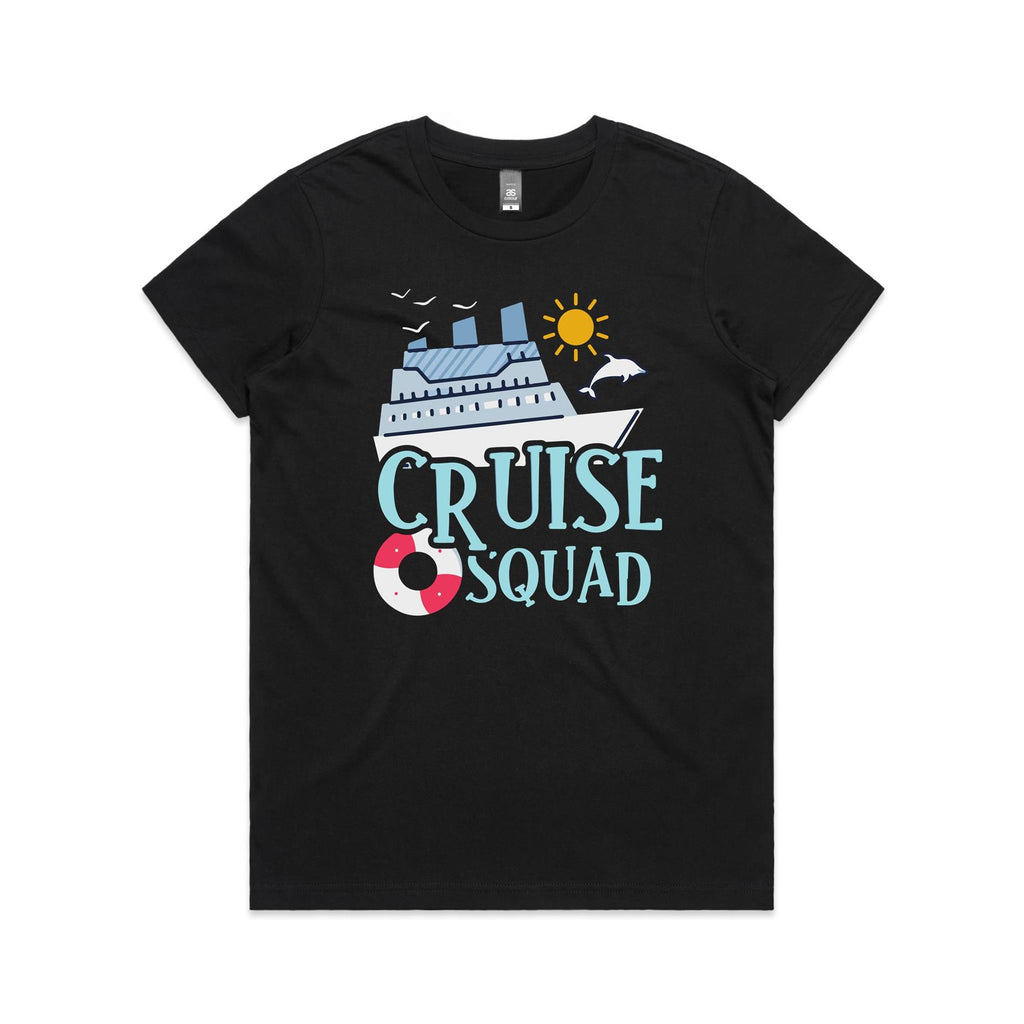 Cruise Squad Womens Cruise T-shirt Black Womens Cruise T-shirt Cruise Printed In Australia