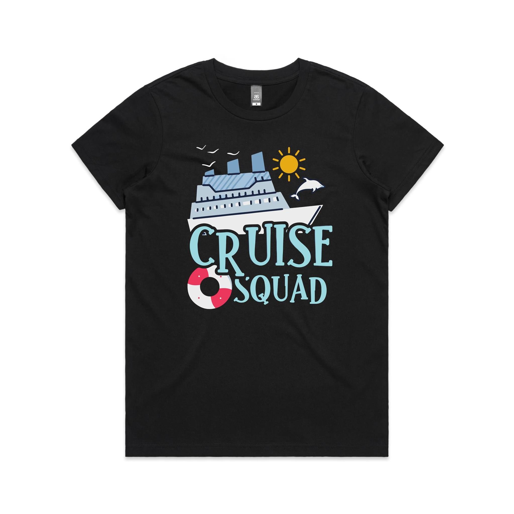Cruise Squad Womens Cruise T-shirt Black Womens Cruise T-shirt Cruise Printed In Australia