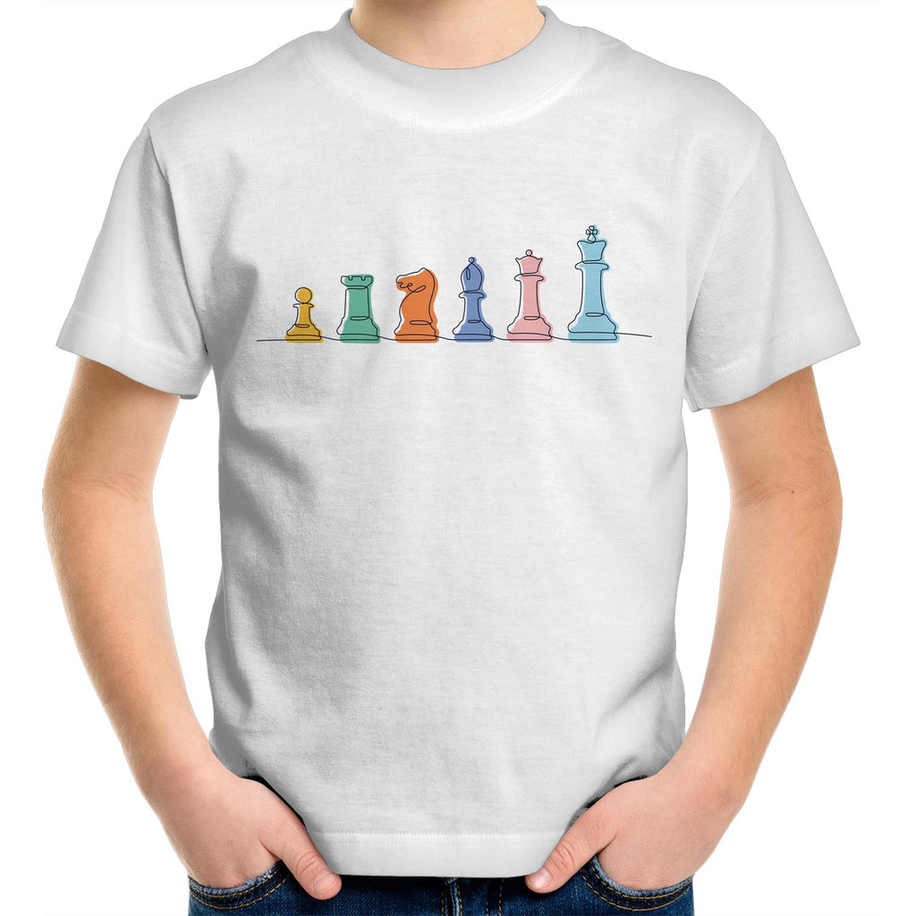 Chess - Kids Youth T-Shirt White Kids Youth T-shirt Chess Printed In Australia