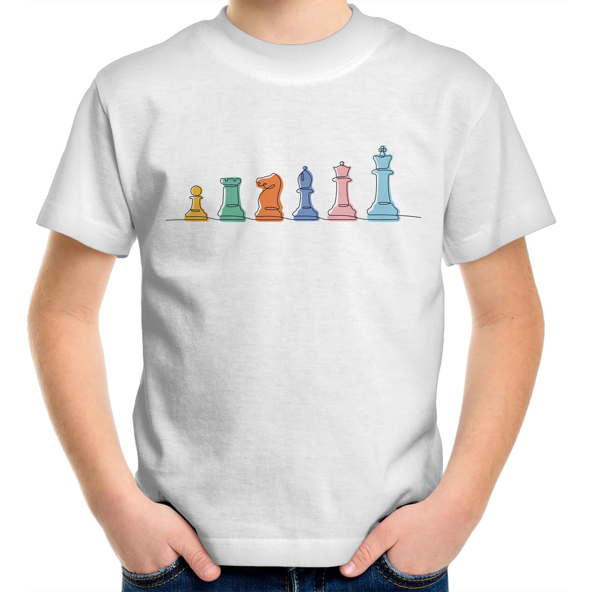 Chess - Kids Youth T-Shirt White Kids Youth T-shirt Chess Printed In Australia