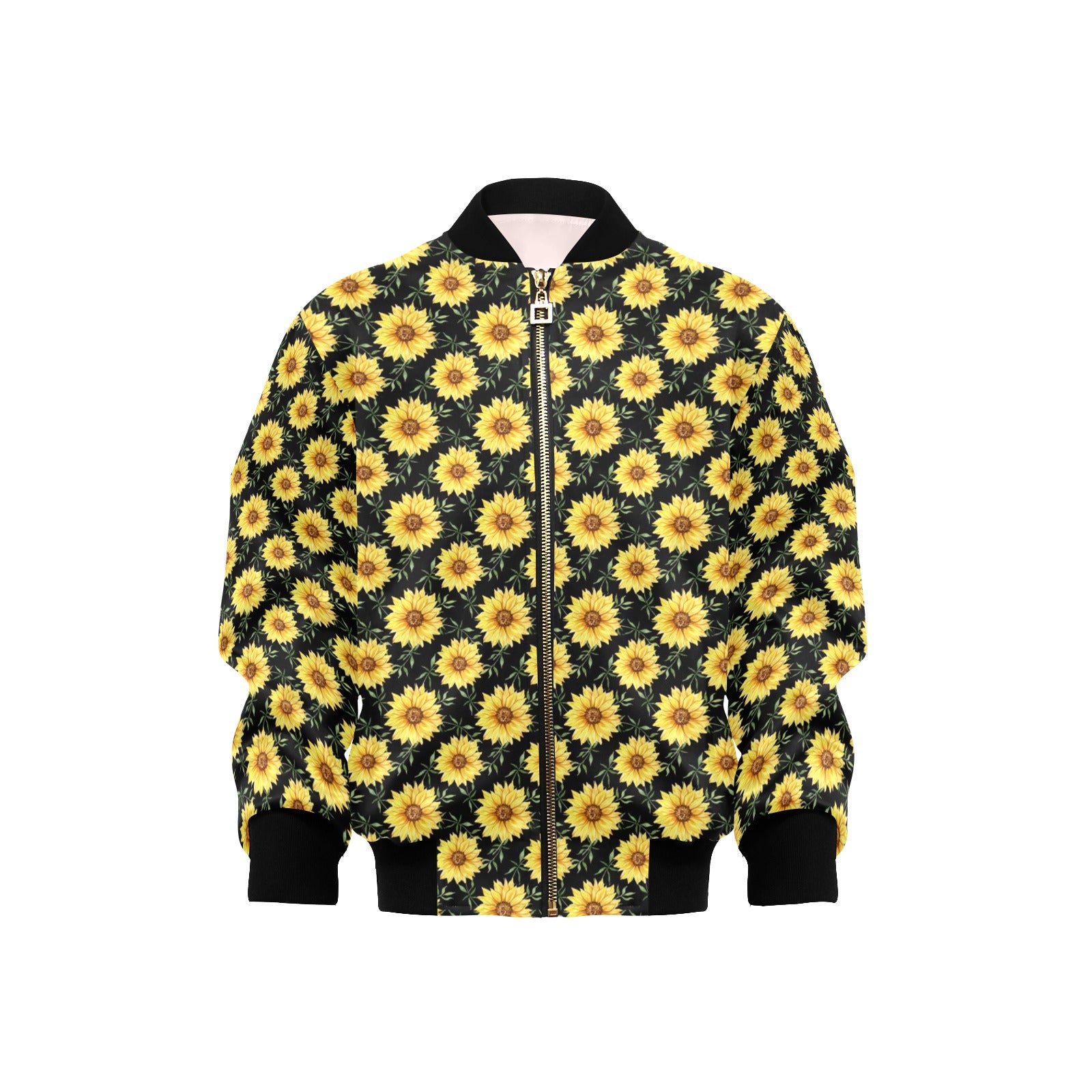 Painted Sunflower Kids Bomber Jacket XL Kids Bomber Jacket Plants Printed Offshore