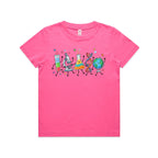 Science Characters Kids AS Colour T-shirt Charity pink Kids Youth T-shirt Printed In Australia Science