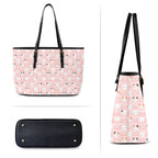 Pink Cats PU Leather Tote Bag Large Leather Tote Bag-Large animal Printed Offshore