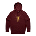 Microphone - Mens Hoodie Burgundy Mens Hoodie Music Printed In Australia
