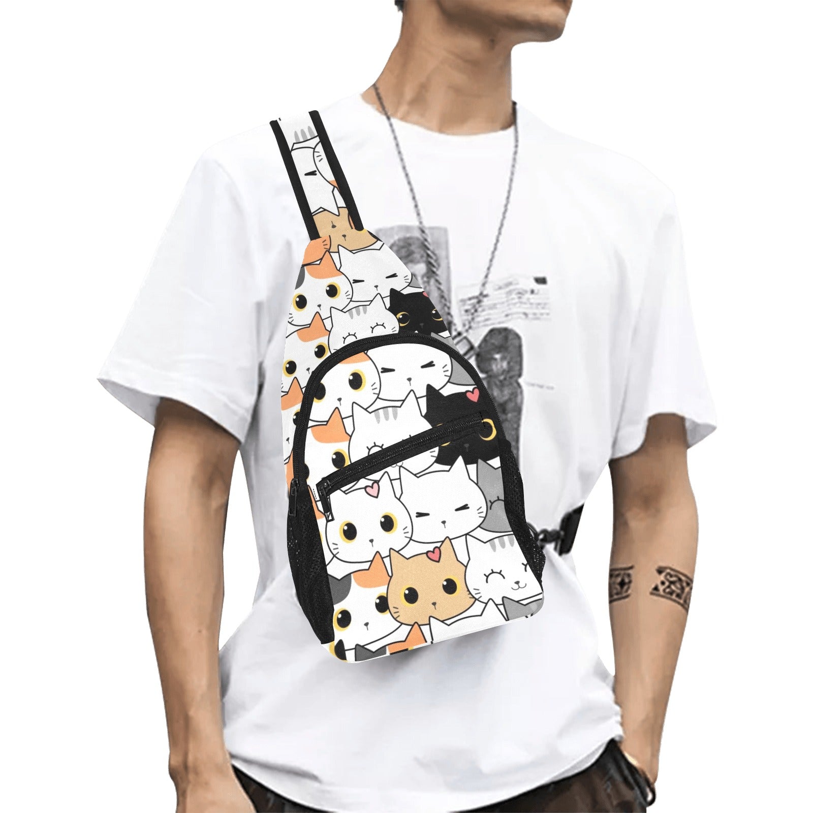 Cute Cartoon Cats - Chest Bag