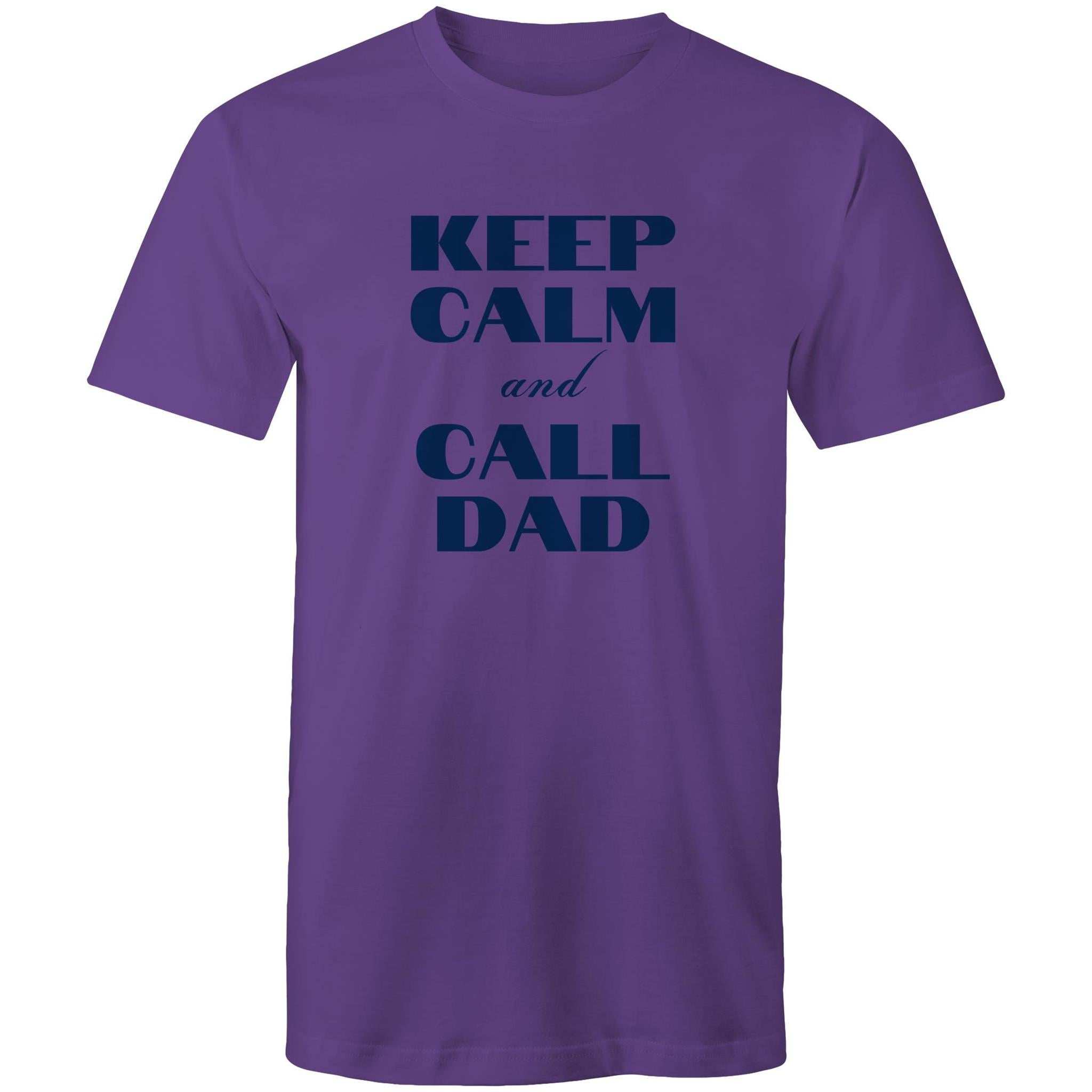Keep Calm And Call Dad - Mens T-Shirt Purple Mens T-shirt Dad Printed In Australia