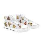 Pizza Slices On White Kids High Top Canvas Shoes