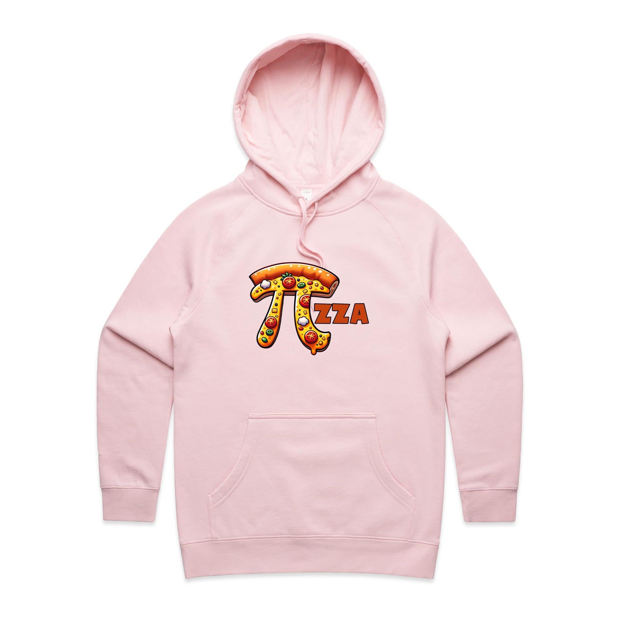 Pi Pizza - Womens Hoodie Pink Womens Hoodie Food Maths Printed In Australia