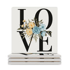 Love - Ceramic Coasters (Square) white Ceramic Coasters Love Printed Offshore