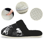 Dinosaur Skeleton Men's Fur Trim Thick-Sole Indoor Slippers Men's Fur Trimmed Slippers animal Printed Offshore