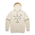 Caffeine Molecule - Mens Hoodie Ecru Mens Hoodie Coffee Printed In Australia Science