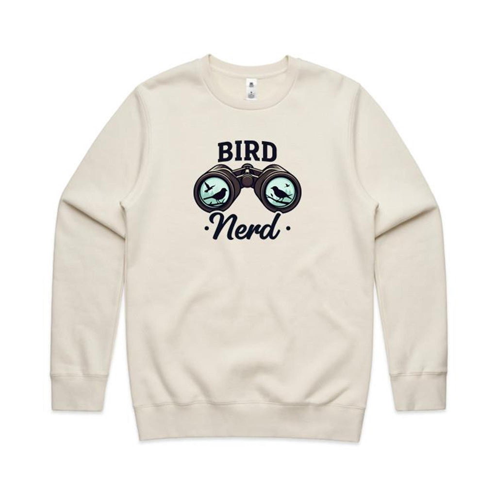 Bird Nerd - AS Colour Stencil Crew Sweatshirt Ecru Sweatshirt animal Printed In Australia