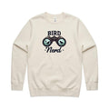 Bird Nerd AS Colour Stencil Crew Sweatshirt Unisex Ecru Sweatshirt animal Birds Printed In Australia