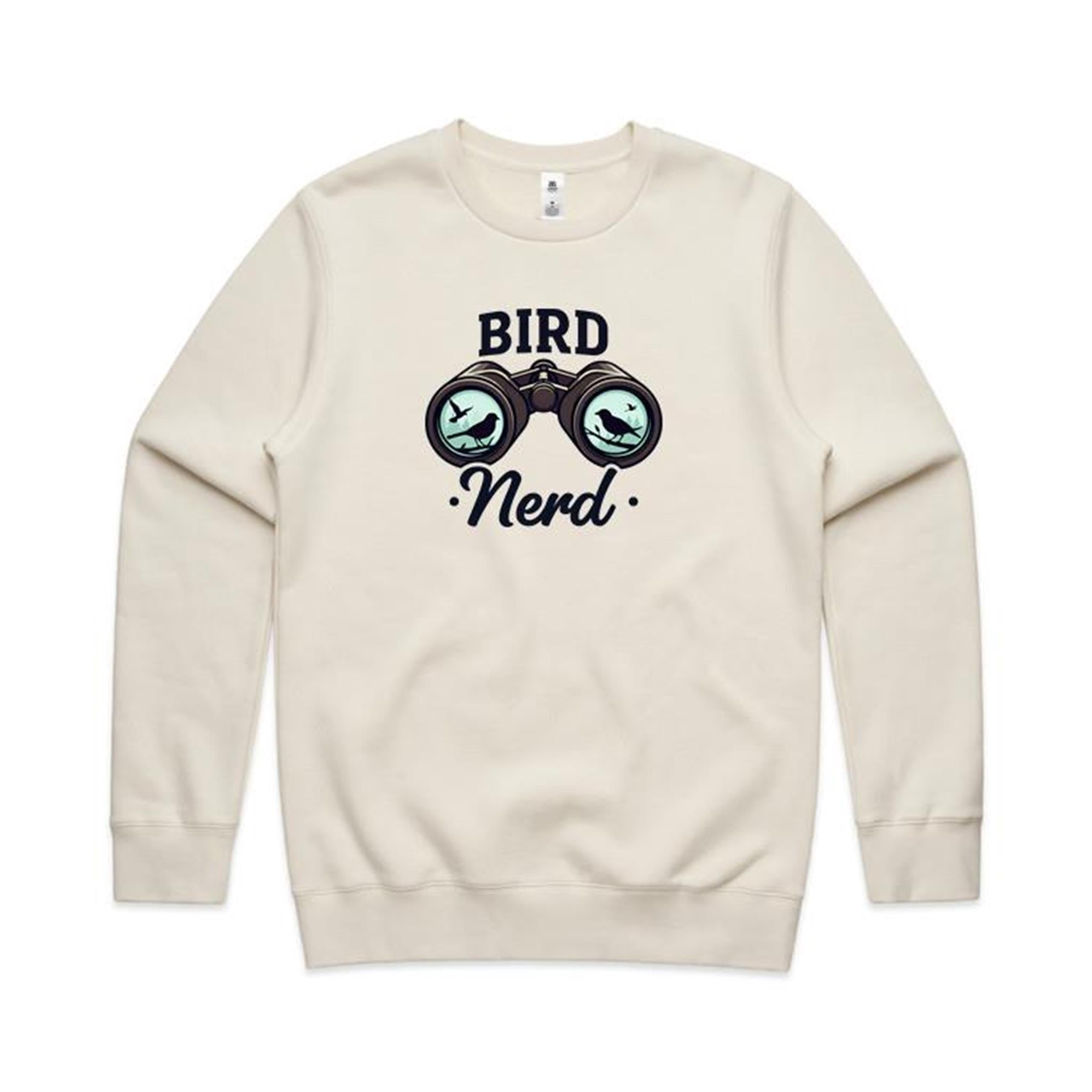 Bird Nerd - AS Colour Stencil Crew Sweatshirt Ecru Sweatshirt animal Printed In Australia