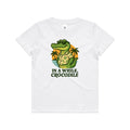In A While, Crocodile Kids AS Colour T-shirt White Kids Youth T-shirt animal Printed In Australia