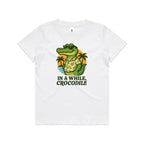In A While, Crocodile Kids AS Colour T-shirt White Kids Youth T-shirt animal Printed In Australia