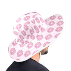 Pink Cat Doughnuts Wide Brim Bucket Hat Wide Brim Bucket Hat Food Printed Offshore