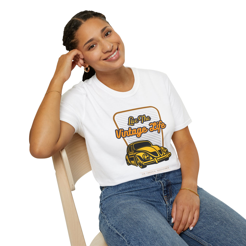 Live The Vintage Life, Car - Unisex Softstyle T-Shirt