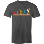 Saxophone Player Evolution - Mens T-Shirt Asphalt Marle Mens T-shirt Music Printed In Australia