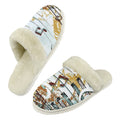 Music Graphic Men's Fur Trim Thick-Sole Indoor Slippers 2XL Men's Fur Trimmed Slippers Music Printed Offshore