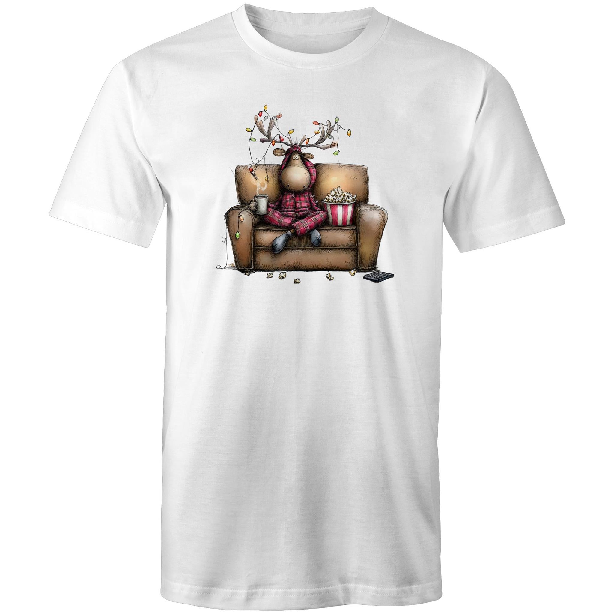Reindeer, Christmas Movies Watching T-shirt - Mens T-Shirt