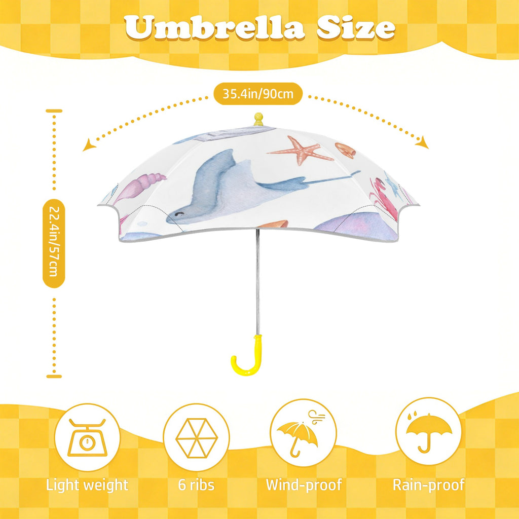 Under The Sea Kids Safe Round Corner Umbrella Kids Safe Round Corner Umbrella animal Ocean Printed Offshore