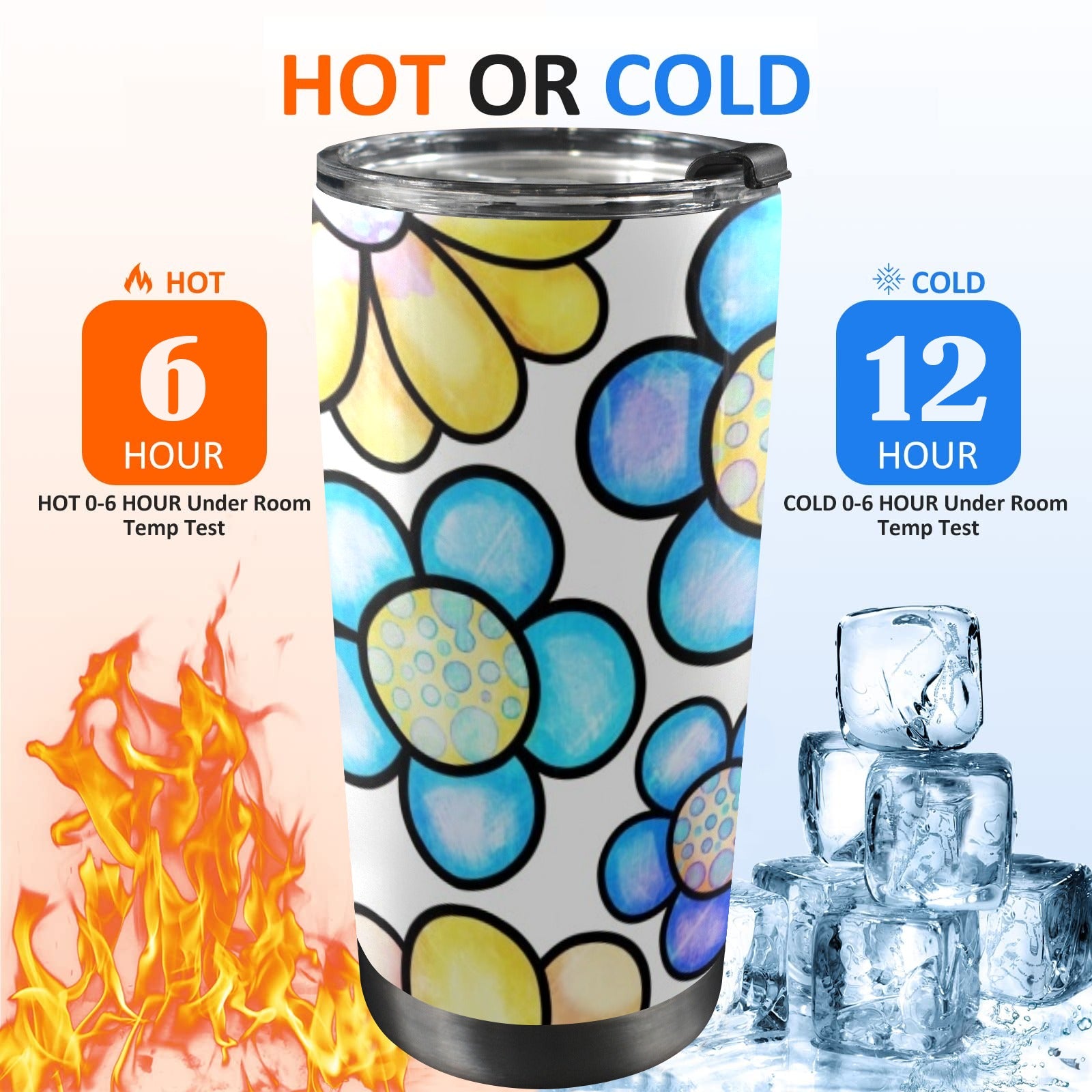 Simple Flowers - 20oz Mobile Tumbler with Lid (Black Lock)