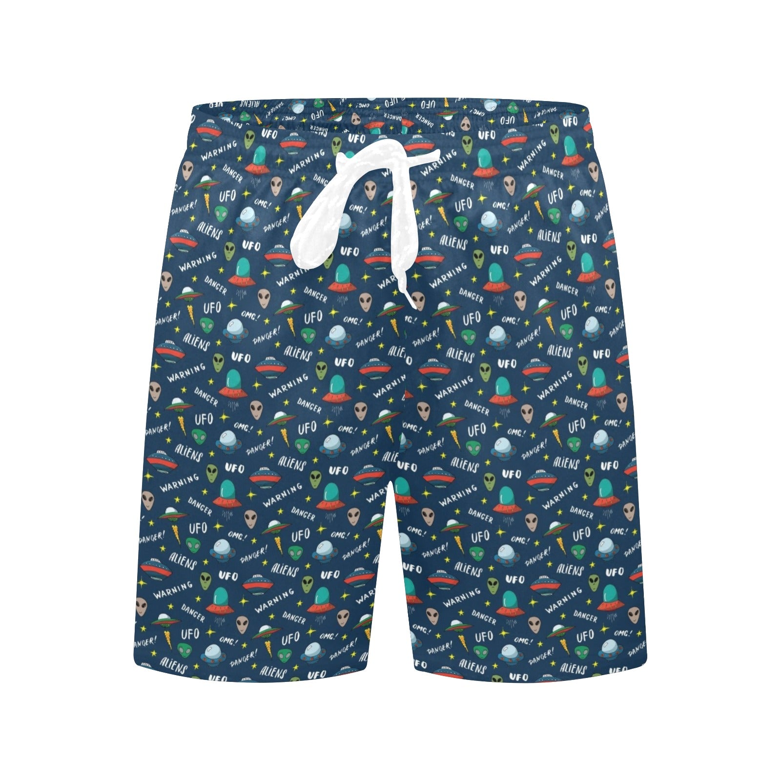 UFO's And Aliens Men's Mid-Length Beach Shorts Men's Mid-Length Beach Shorts Printed Offshore Sci Fi