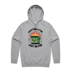Skip Bin, Dumpster Fire Men's AS Colour Hoodie Grey Marle Mens Hoodie Printed In Australia